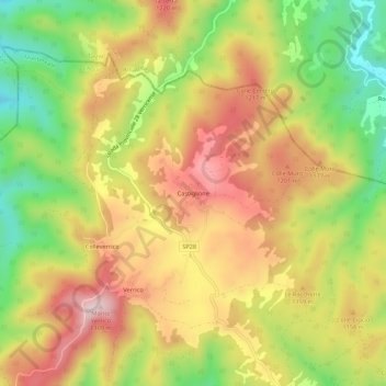 Castiglione topographic map, elevation, terrain