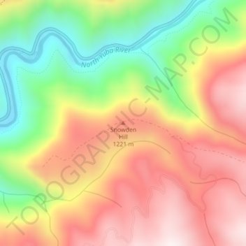 Snowden Hill topographic map, elevation, terrain