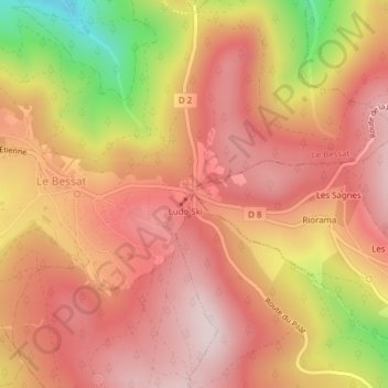 Croix de Chaubouret topographic map, elevation, terrain