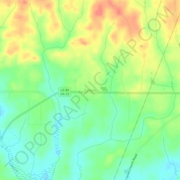 Salem topographic map, elevation, terrain