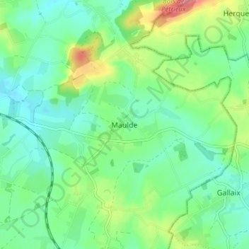 Maulde topographic map, elevation, terrain