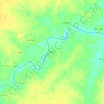 Nadiya topographic map, elevation, terrain