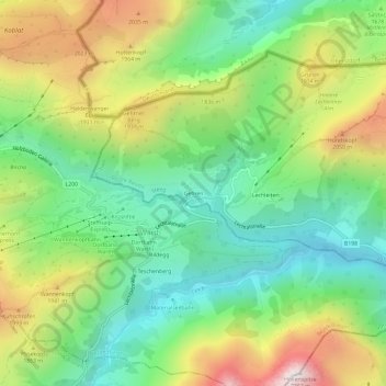 Gehren topographic map, elevation, terrain