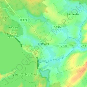 Nonsard topographic map, elevation, terrain