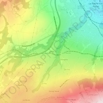 Lavillat topographic map, elevation, terrain