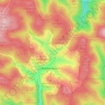 Rabenhausen topographic map, elevation, terrain