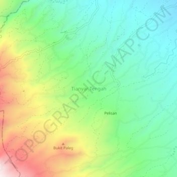 Tianyar Tengah topographic map, elevation, terrain