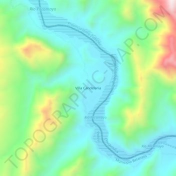 Villa Candelaria topographic map, elevation, terrain