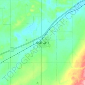 Gull Lake topographic map, elevation, terrain