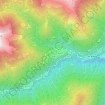 Progno topographic map, elevation, terrain