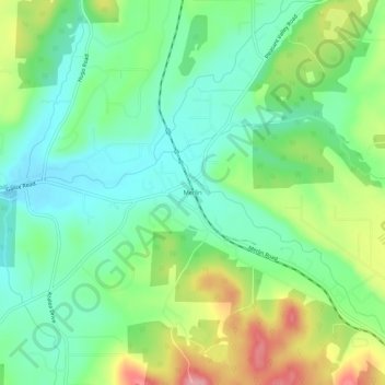Merlin topographic map, elevation, terrain