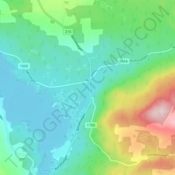 Arneberg topographic map, elevation, terrain