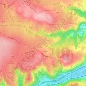 La Forestière topographic map, elevation, terrain