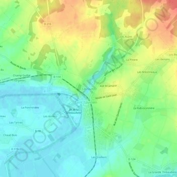 Les Quins topographic map, elevation, terrain