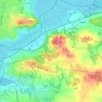 La Godée topographic map, elevation, terrain
