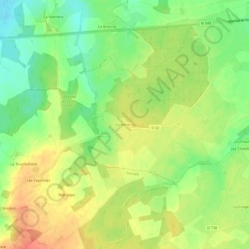 La Verrerie topographic map, elevation, terrain