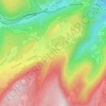 Nerval topographic map, elevation, terrain