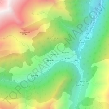 Rémous topographic map, elevation, terrain