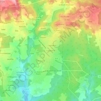 Cassepierre topographic map, elevation, terrain