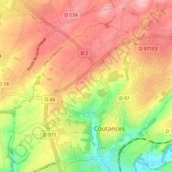 La Fosserie topographic map, elevation, terrain