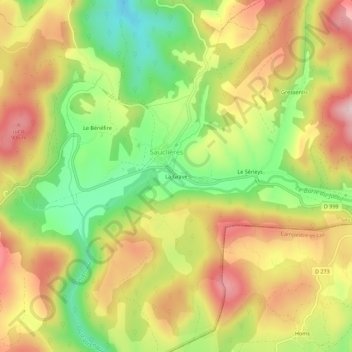 La Grave topographic map, elevation, terrain