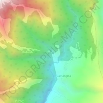 Gonbo topographic map, elevation, terrain