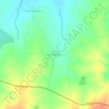 Ramegaon topographic map, elevation, terrain