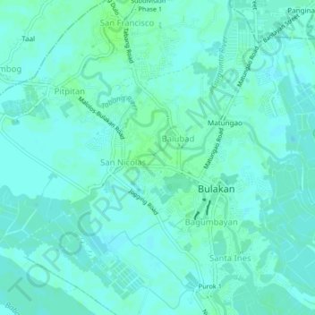 Tibig topographic map, elevation, terrain