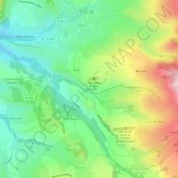 Les Serrons topographic map, elevation, terrain