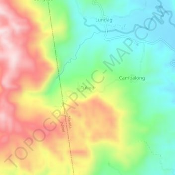 Tubod topographic map, elevation, terrain