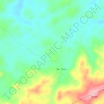San Isidro topographic map, elevation, terrain