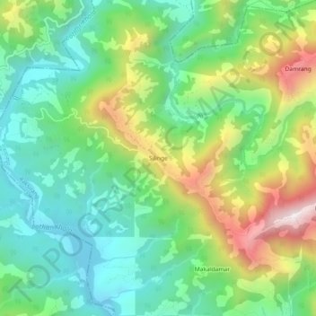 Silinge topographic map, elevation, terrain