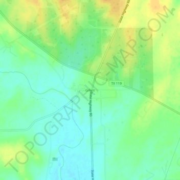 Gillett topographic map, elevation, terrain