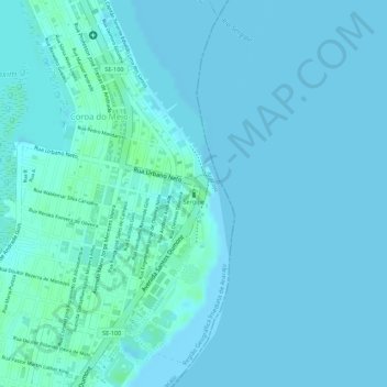 Sergipe topographic map, elevation, terrain