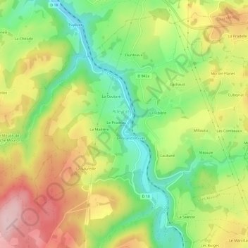 Le Pont topographic map, elevation, terrain