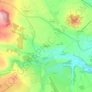 Civeyrac topographic map, elevation, terrain