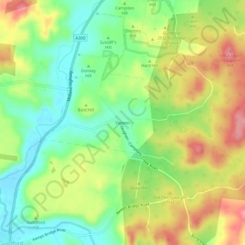 Yapeen topographic map, elevation, terrain