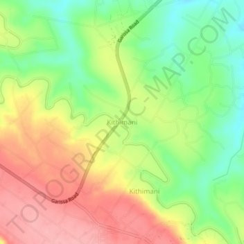 Kithimani topographic map, elevation, terrain