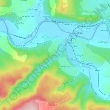 Darasse topographic map, elevation, terrain