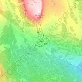 Skei topographic map, elevation, terrain