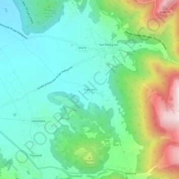 Frascaro topographic map, elevation, terrain