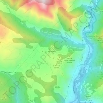 Peramea topographic map, elevation, terrain