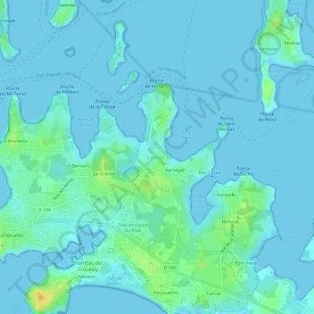 Kerners topographic map, elevation, terrain