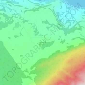 Los Molinos topographic map, elevation, terrain