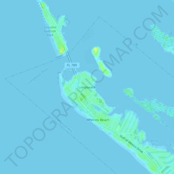 Longbeach topographic map, elevation, terrain