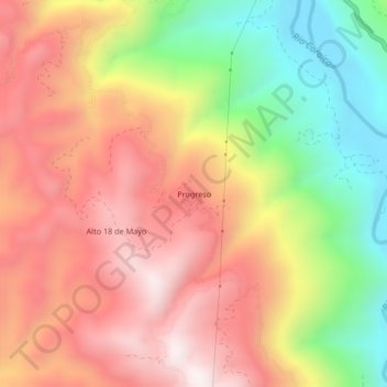 Progreso topographic map, elevation, terrain