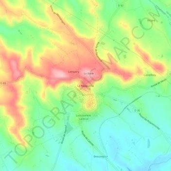 La Rouquette topographic map, elevation, terrain