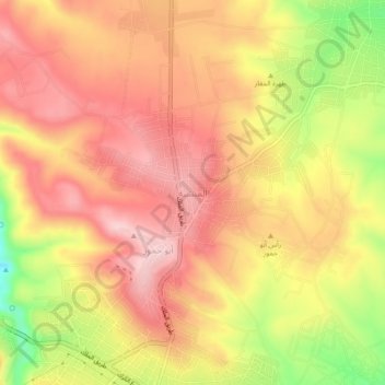 Al Manshiya topographic map, elevation, terrain