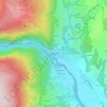 Saint-André topographic map, elevation, terrain