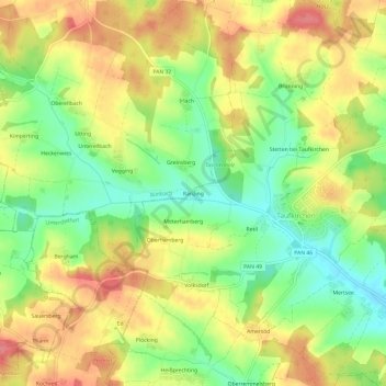 Ranzing topographic map, elevation, terrain